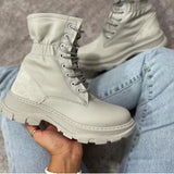 2022 Winter New Ankle Mid Heels Platform Women Boots Fashion Warm Snow Shoes Designer Chunky Goth Chelsea Botas Mujer Zapatos