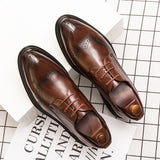 Hnzxzm 2023 Spring Gentleman Oxfords Leather Shoes Luxury Goods Men Shoes Fashion Casual Pointed Toe Formal Business Male Wedding Dress