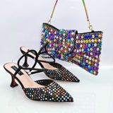 Hnzxzm New INS High-Heeled Shoes And The Same Style Envelope Bag Two Ways To Wear Fashion Shoes And Shoulder Bags