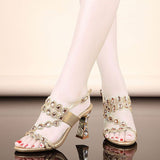 Hnzxzm High Heels Sandals Women Summer Shoes Woman Party Shoes Fashion Women Sandals Square Heel 7cm A2265