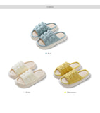 Hnzxzm Spring Summer Linen Women Slippers Bubble Fold  Cotton Soft Non-slip Thick Sole Slides Female Indoor 2022 Home Shoes