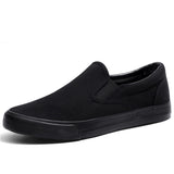 Hnzxzm Canvas Shoes Men Loafers Cool Young Man Street Black Shoes Breathable Men Casual Shoes Flat Slip-on Plus Size N023