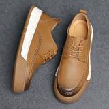 Hnzxzm Spring/fall High quality casual shoes men's luxury board shoes leisure shoes brown lace-up sneakers men's driving shoes Moccasin