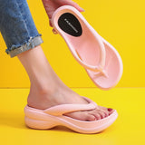 Hnzxzm Thick Sole Wedges Flip Flops for Women Summer Clip Toe Platform Sandals Woman Non Slip Beach Slippers Outdoor Slides