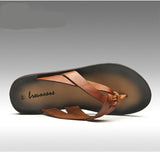 22Summer New Men's Flip-Flops Muffin Sandals Casual Beach Shoes Fashion First Layer Cowhide Flip-Flops Men's Shoes