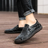 Brand Flat Men's Casual Shoes Handmade Soft Leather Loafers Hot Sale Men Driving Shoes Sneakers Moccasins Big Size Outdoor Shoes