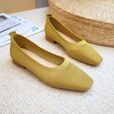 Hnzxzm Women Summer Elasticity Comfortable Breathable Lightweight Luxury Pumps Flats Daily Work Ladies Loafers Driving Knitted Shoes