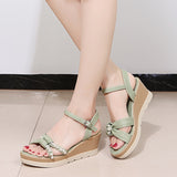 Hnzxzm Summer Shoes Women Wedges Sandals Fashion Ladies High Heels Woman Summer Holiday Shoes Soft Comfortable A4558