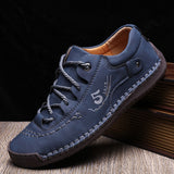 Hnzxzm Men Casual Sneakers Leather Outdoor Walking Shoes New Fashion Male Leisure Sewing Soft Driving Shoes Solid Colors Sneakers