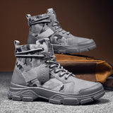 Hnzxzm New Autumn Early Winter Shoes Men Boots High top Canvas Shoes Camouflage Street Shoes Mens Ankle Boots Single Cloth A4850