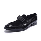 4 Colors Party Wedding Banquet Mens Loafers Patent Leather With Suede Slip On Men Dress Shoes Footwear for Man High Quality