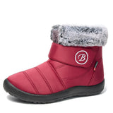 New Women's Winter Boots Size 36-43 Lady Shoes Casual Velvet Warm Hook-Loop Snow Boots Waterproof Non-Slip Man Women's Shoes