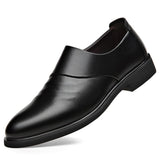 Luxury Brand Genuine Leather Fashion Men Business Dress Loafers Pointy Black Shoes Oxford Breathable Formal Wedding Shoes