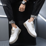 Hnzxzm New Arrival Fashion Street Style Mens Casual Shoes Flat Brand Male Footwear Spring Autumn Black White Shoes A4461