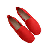Hnzxzm Women Shoes Casual Flats Soft Ballet Footwear Female Shallow Ladies Slip-On Soft Girls Solid Color Knitted Women's Loafers