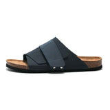 Men Summer Slippers  Mule Clogs Classic Two Buckle Cork Slides Wood Sole Sandals Footwear For Male