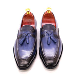 Hnzxzm Big Size 6-13 Fashion Mens Tassel Loafers Shoes Men Vintage Genuine Leather Dress Shoes For Men Business Party Wedding Shoes
