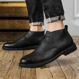 mens casual business office formal dress chelsea boots shoes genuine leather boot black ankle botas hombre chaussure