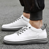 Hnzxzm Italy High Quality All white Men's Leather Casual Shoes Increase Simple Pure Black Sneakers Breathable Sneakers  luxury shoes