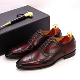 Hnzxzm Size 6-13 Handcrafted Mens Wingtip Oxford Shoes Genuine Calfskin Leather Brogue Dress Shoes Classic Business Formal Shoes Man