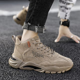 Hnzxzm New Casual High-top Men's Shoes Pigskin Trend All-match Comfortable Thick Bottom Non-slip Heightening Men Sports Shoes обувь