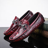 Men's Vintage Leather Crocodile-pattern Shoes Loafers Luxury Casual Driving Casual Shoes with Men Loafers Shoes Plus Size 38-45