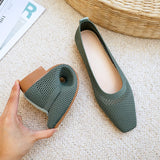 Hnzxzm Women Summer Elasticity Comfortable Breathable Lightweight Luxury Pumps Flats Daily Work Ladies Loafers Driving Knitted Shoes