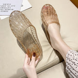 Fashion Women Jelly Sandals Female Transparent Slippers Hollow Casual Leisure Outdoor Trend Sunmmer Wrap Toes Jelly Shoes