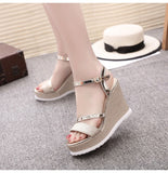 Hnzxzm Fashion Platform Sandals Women Summer Shoes Brand Ladies Wedges Sandals Black Gold Silver Super High Heels 11cm