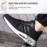 Hnzxzm Latest Air Cushion Men's Work Safety Shoes Steel Toe Protective Sneaker Anti Puncture Work Boots Indestructible Shoes For Men