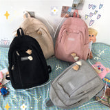 Hnzxzm Stripe Cute Corduroy Woman Backpack Schoolbag For Teenage Girls Boys Luxury Harajuku Female Fashion Bag Student Lady Book Pack