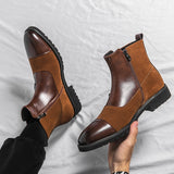 Hnzxzm Original Buckle Ankle Boots Pointed Fashion Men Boots Classic Social Men Chelsea Boot Business Dress Leisure Cowboy Boots