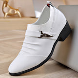 men's business Genuine leather white shoes Mens Dress Shoes luxury shoes men designers wedding shoes for men 7CM Increasing