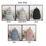 Hnzxzm Women's Backpack Solid Color Female Multi-pocket Casual Man Travel Bag High Quality Schoolbag for Teenage Girl Book Knapsack