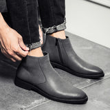 Hnzxzm Fashion Chelsea Boots Men Soft Leather Ankle Boots British Style Men's Boots Brand Footwear Black A235